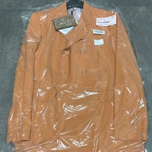 BNWT In Plastic Authentic Burberry Men's Double-Breasted Jacket -orange